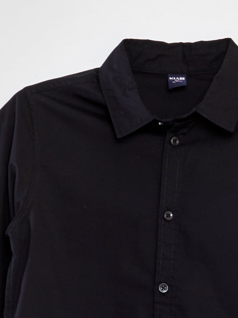 Camicia in popeline NERO - Kiabi