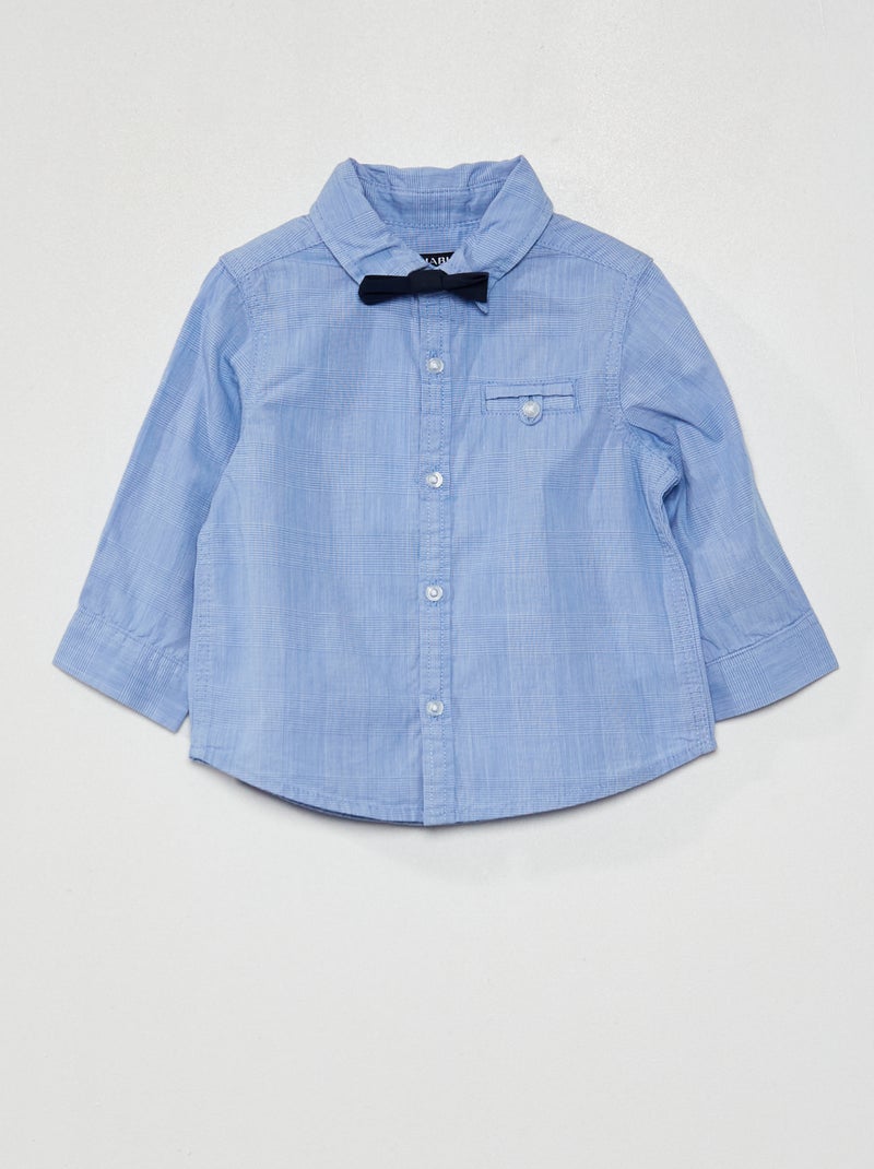 Camicia in popeline + papillon BLU - Kiabi