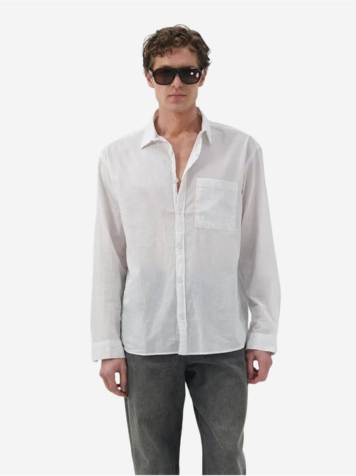Camicia in popeline regular fit con bottoni giesto - Kiabi Camicia in popeline regular fit con bottoni giesto - Kiabi