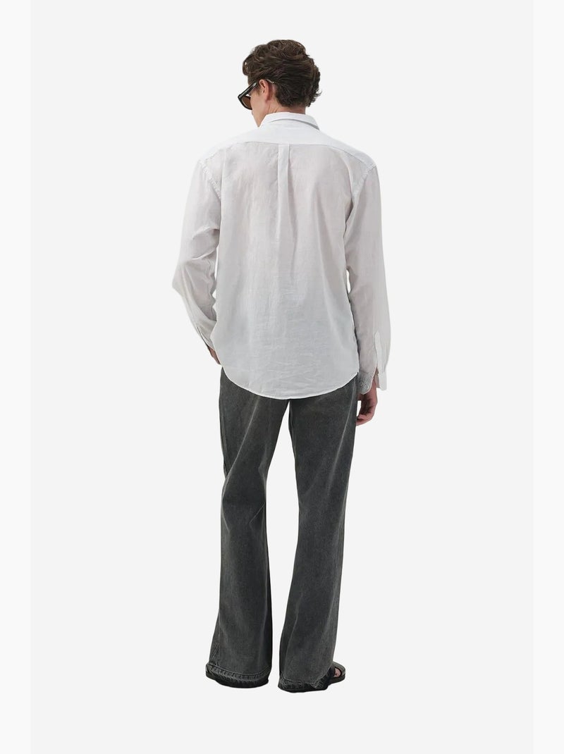 Camicia in popeline regular fit con bottoni giesto Bianco - Kiabi