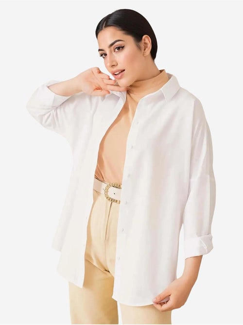 Camicia in popeline relaxed fit con chiusura a bottoni bdart - Kiabi Camicia in popeline relaxed fit con chiusura a bottoni bdart - Kiabi