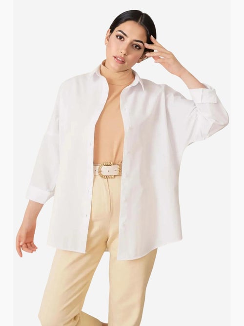 Camicia in popeline relaxed fit con chiusura a bottoni bdart - Kiabi Camicia in popeline relaxed fit con chiusura a bottoni bdart - Kiabi