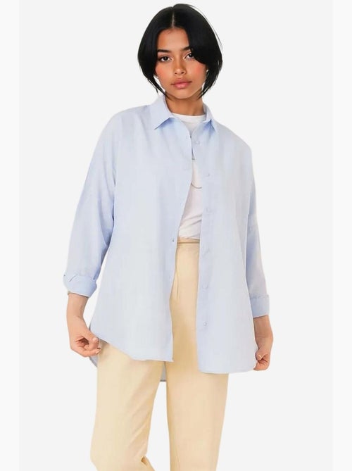 Camicia in popeline relaxed fit con chiusura a bottoni bdart - Kiabi Camicia in popeline relaxed fit con chiusura a bottoni bdart - Kiabi