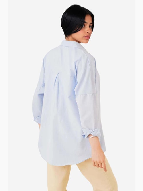 Camicia in popeline relaxed fit con chiusura a bottoni bdart - Kiabi Camicia in popeline relaxed fit con chiusura a bottoni bdart - Kiabi