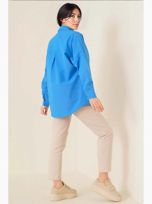 Camicia in popeline relaxed fit con chiusura a bottoni bdart - Kiabi Camicia in popeline relaxed fit con chiusura a bottoni bdart - Kiabi