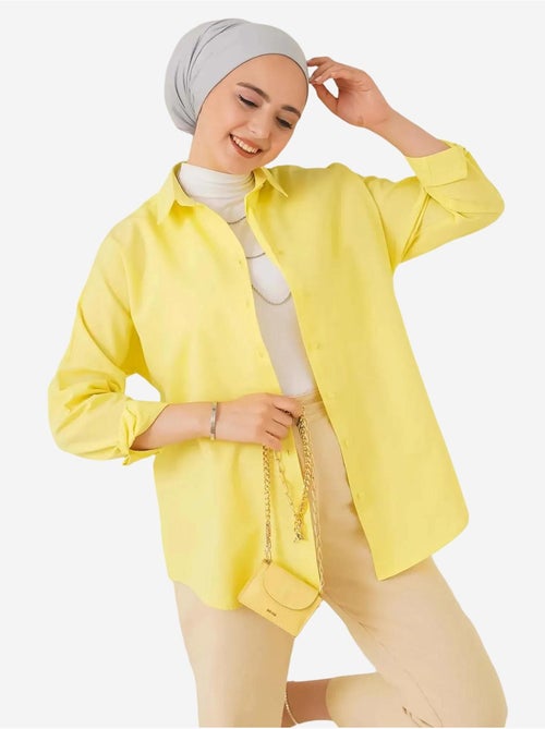 Camicia in popeline relaxed fit con chiusura a bottoni bdart - Kiabi Camicia in popeline relaxed fit con chiusura a bottoni bdart - Kiabi