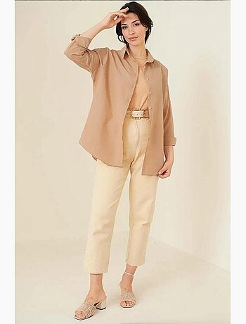 Camicia in popeline relaxed fit con chiusura a bottoni bdart