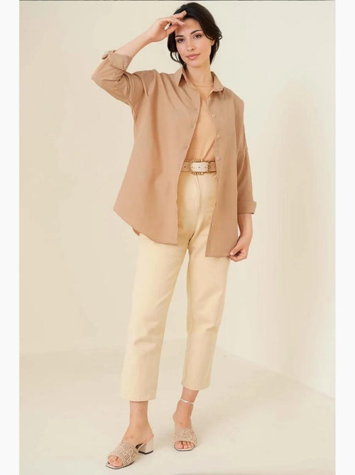 Camicia in popeline relaxed fit con chiusura a bottoni bdart - Kiabi Camicia in popeline relaxed fit con chiusura a bottoni bdart - Kiabi
