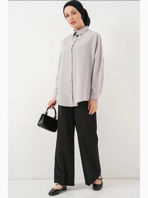 Camicia in popeline relaxed fit con chiusura a bottoni bdart - Kiabi Camicia in popeline relaxed fit con chiusura a bottoni bdart - Kiabi