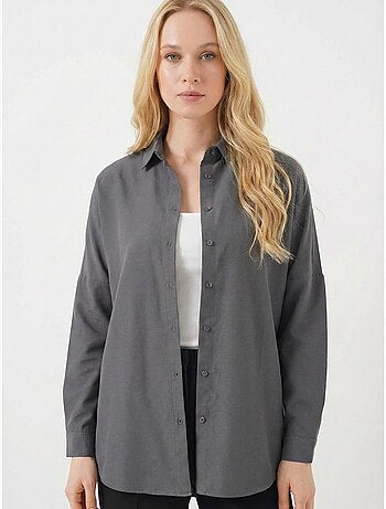 Camicia in popeline relaxed fit con chiusura a bottoni bdart
