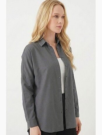 Camicia in popeline relaxed fit con chiusura a bottoni bdart