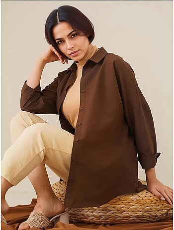 Camicia in popeline relaxed fit con chiusura a bottoni bdart