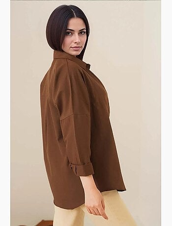 Camicia in popeline relaxed fit con chiusura a bottoni bdart