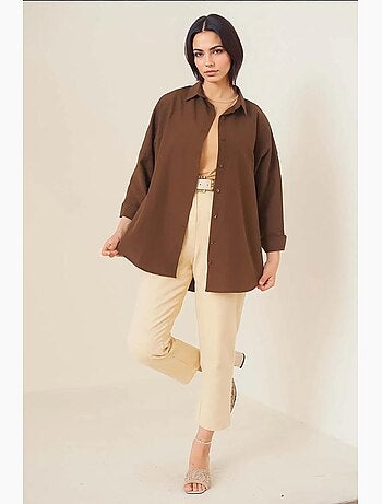 Camicia in popeline relaxed fit con chiusura a bottoni bdart