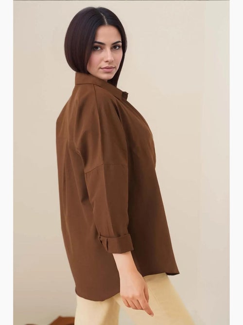 Camicia in popeline relaxed fit con chiusura a bottoni bdart - Kiabi Camicia in popeline relaxed fit con chiusura a bottoni bdart - Kiabi