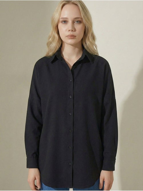 Camicia in popeline relaxed fit con chiusura a bottoni bdart - Kiabi Camicia in popeline relaxed fit con chiusura a bottoni bdart - Kiabi