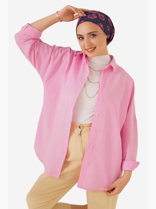 Camicia in popeline relaxed fit con chiusura a bottoni bdart - Kiabi Camicia in popeline relaxed fit con chiusura a bottoni bdart - Kiabi