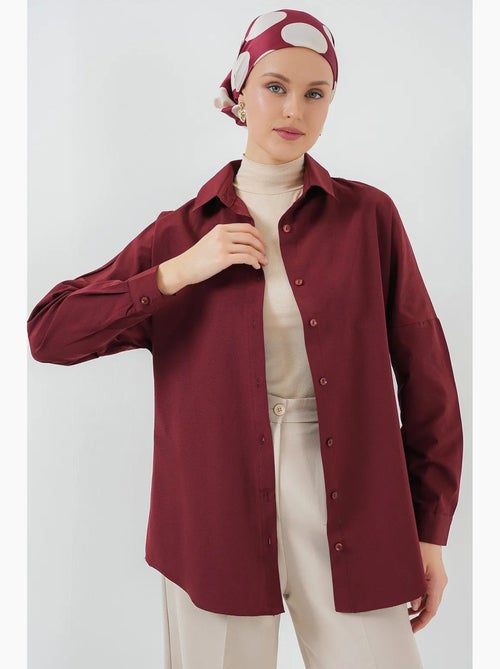 Camicia in popeline relaxed fit con chiusura a bottoni bdart - Kiabi Camicia in popeline relaxed fit con chiusura a bottoni bdart - Kiabi