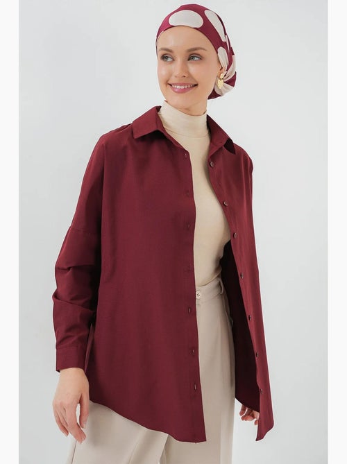Camicia in popeline relaxed fit con chiusura a bottoni bdart - Kiabi Camicia in popeline relaxed fit con chiusura a bottoni bdart - Kiabi
