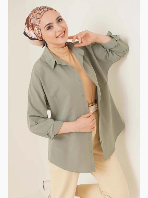 Camicia in popeline relaxed fit con chiusura a bottoni bdart - Kiabi