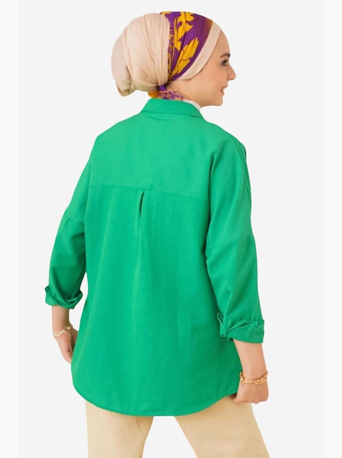 Camicia in popeline relaxed fit con chiusura a bottoni bdart - Kiabi Camicia in popeline relaxed fit con chiusura a bottoni bdart - Kiabi