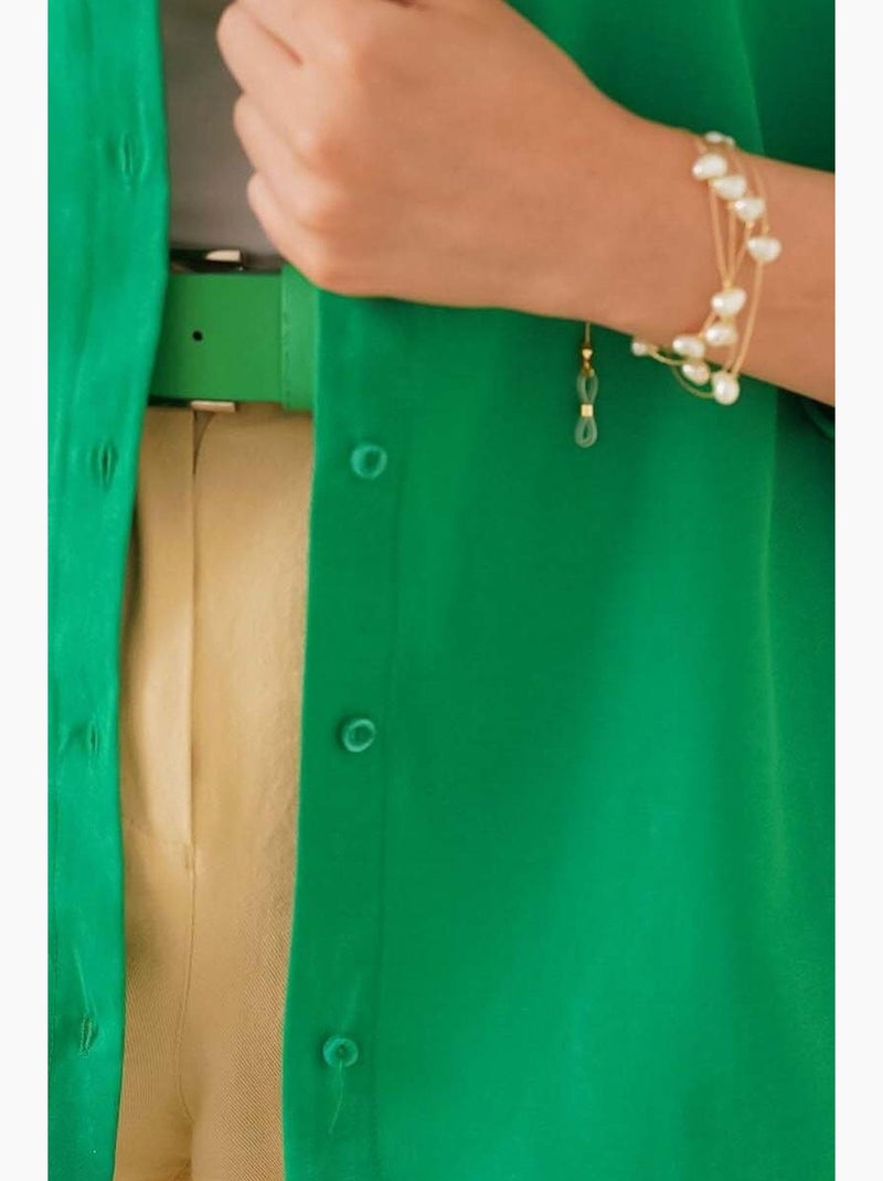 Camicia in popeline relaxed fit con chiusura a bottoni bdart Verde smeraldo - Kiabi