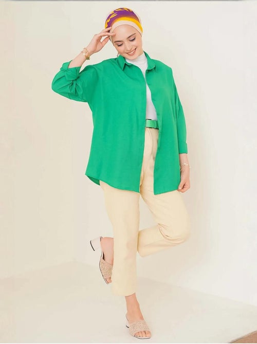 Camicia in popeline relaxed fit con chiusura a bottoni bdart - Kiabi Camicia in popeline relaxed fit con chiusura a bottoni bdart - Kiabi