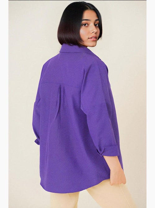 Camicia in popeline relaxed fit con chiusura a bottoni bdart - Kiabi Camicia in popeline relaxed fit con chiusura a bottoni bdart - Kiabi