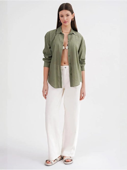 Camicia in popeline relaxed fit mixray - Kiabi Camicia in popeline relaxed fit mixray - Kiabi