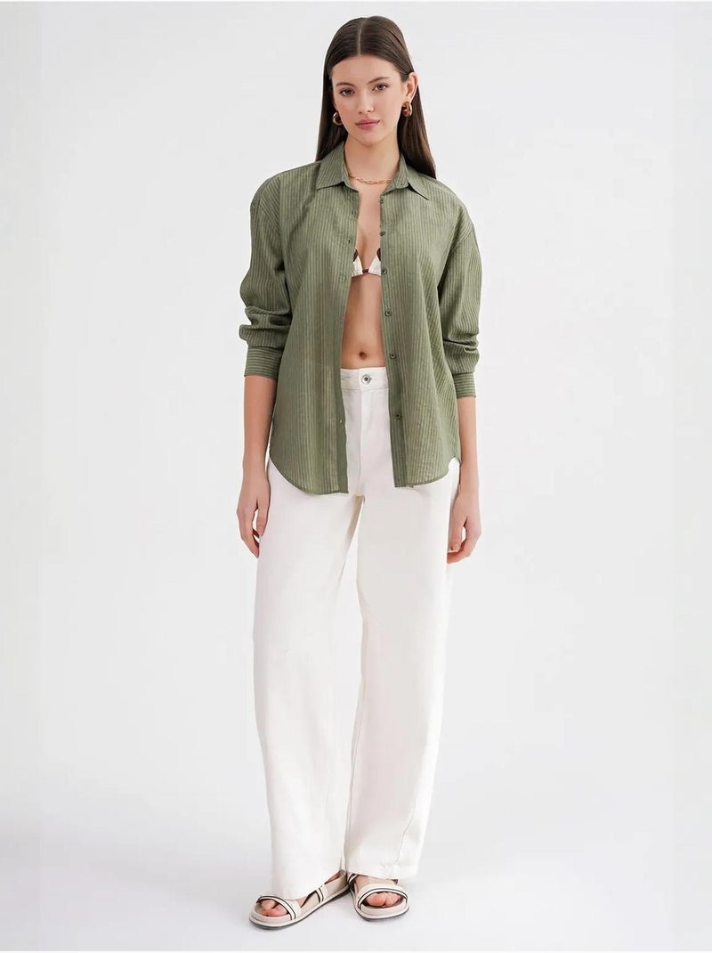 Camicia in popeline relaxed fit mixray Cachi - Kiabi