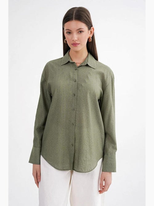 Camicia in popeline relaxed fit mixray - Kiabi Camicia in popeline relaxed fit mixray - Kiabi
