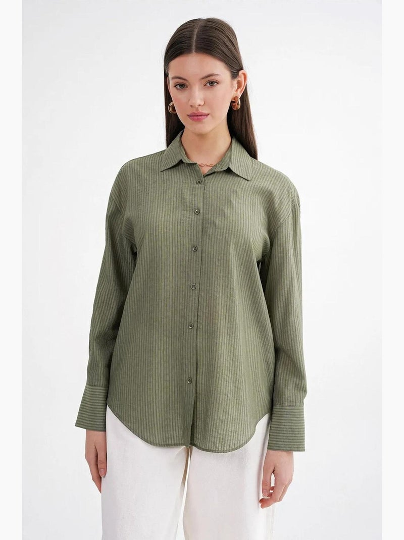 Camicia in popeline relaxed fit mixray Cachi - Kiabi