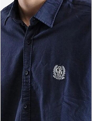 Camicia in popeline ricamata con bottoni giesto
