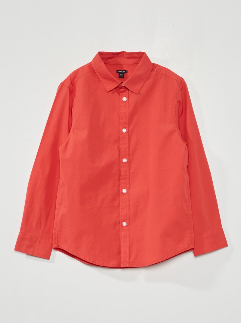 Camicia in popeline ROSSO - Kiabi