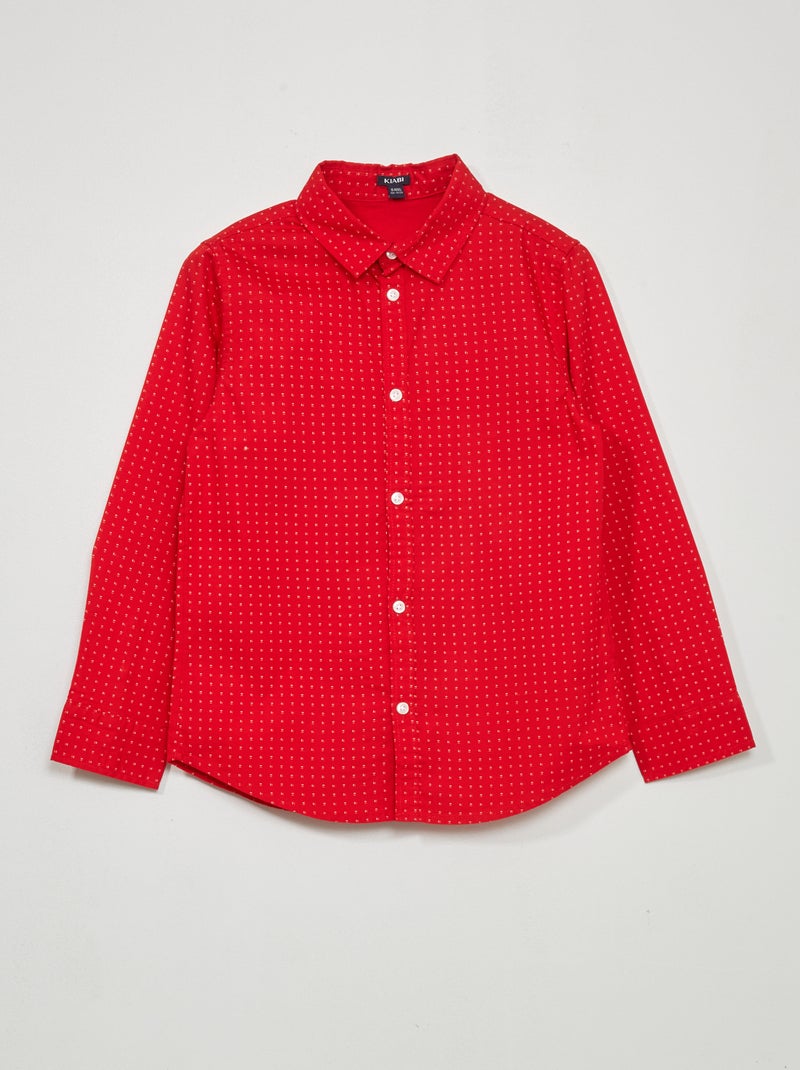 Camicia in popeline ROSSO - Kiabi