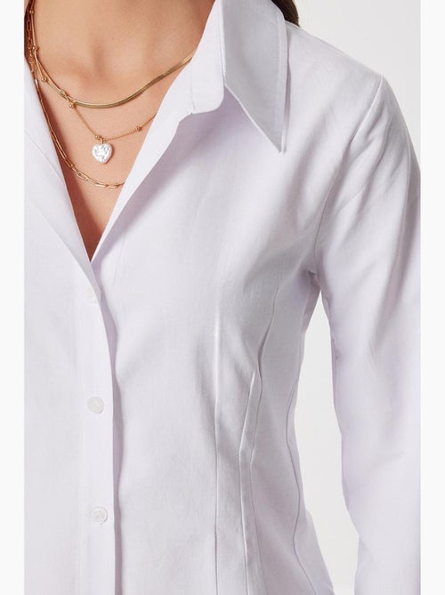 Camicia in popeline slim fit a maniche lunghe con bottoni istanbul - Kiabi Camicia in popeline slim fit a maniche lunghe con bottoni istanbul - Kiabi