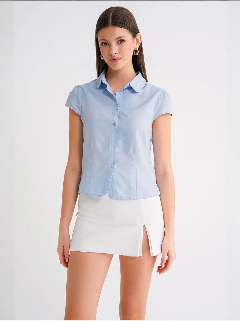 Camicia in popeline slim fit mixray Blu cielo - Kiabi