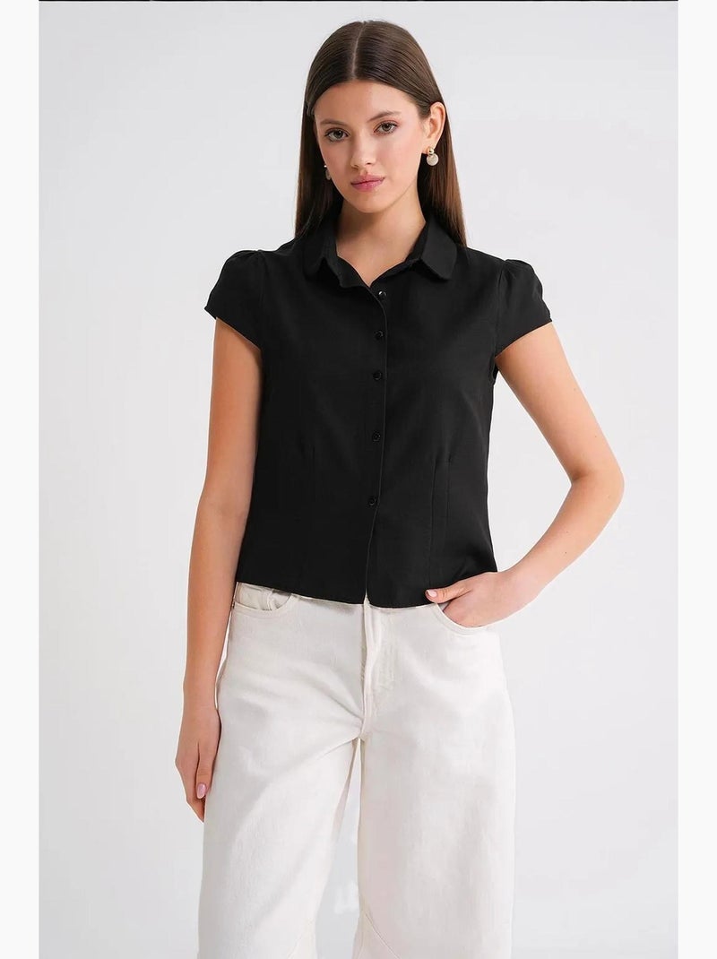 Camicia in popeline slim fit mixray Nero - Kiabi