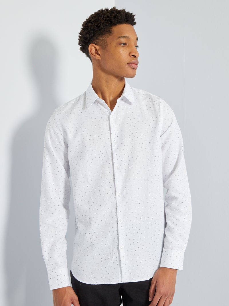 Camicia in popeline stampata -  +1m90 BIANCO - Kiabi