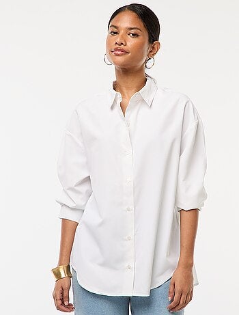Camicia in popeline tinta unita