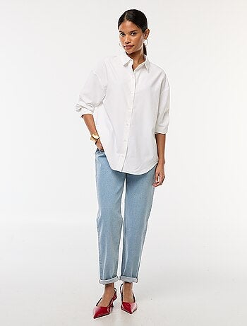 Camicia in popeline tinta unita