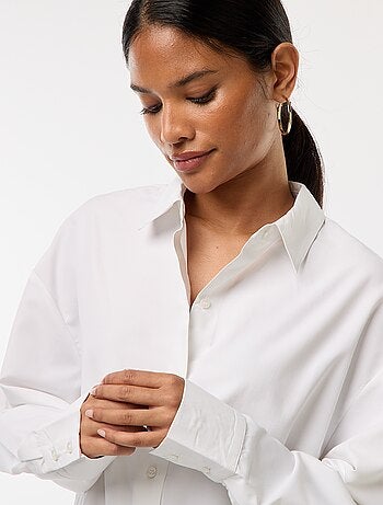 Camicia in popeline tinta unita