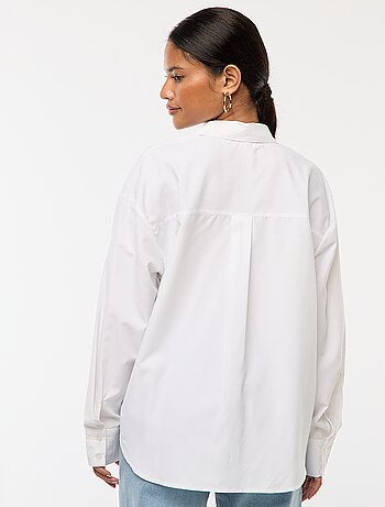Camicia in popeline tinta unita