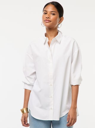Camicia in popeline tinta unita