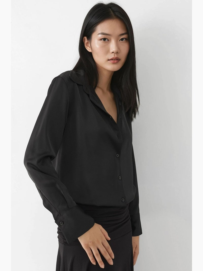 Camicia in raso a maniche lunghe hiccup Nero - Kiabi