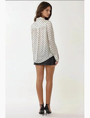 Camicia in raso a pois con bottoni hiccup