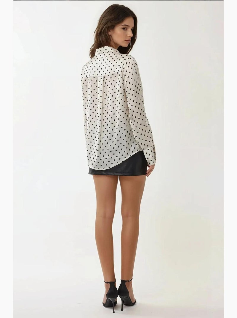 Camicia in raso a pois con bottoni hiccup Multicolore - Kiabi