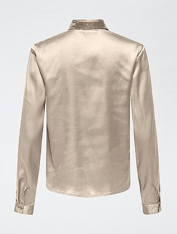 Camicia in raso con paillettes