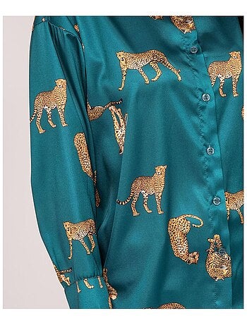 Camicia in raso con stampa ORACIO