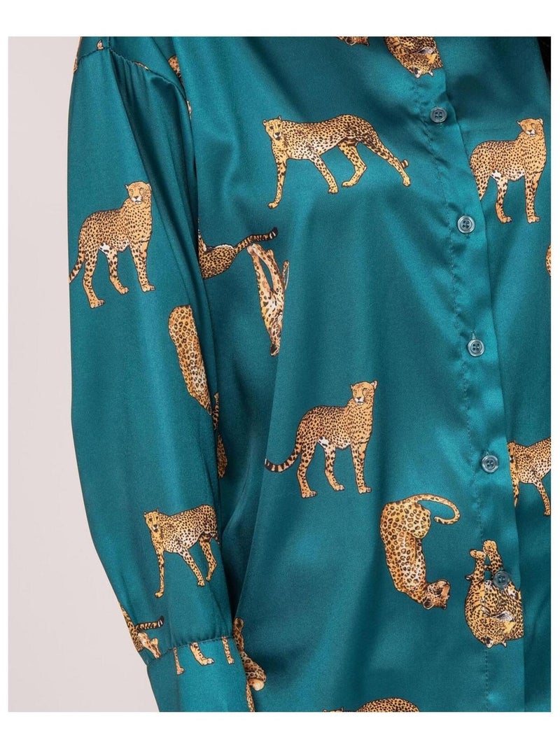 Camicia in raso con stampa ORACIO Verde - Kiabi